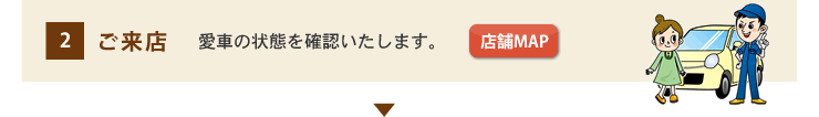 2.ご来店 愛車の状態を確認いたします。